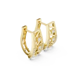 Symmetry Round Brilliant Architectural Pavé-Set Hoop Earrings