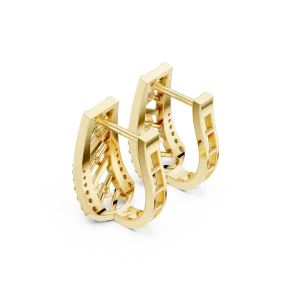 Symmetry Round Brilliant Architectural Pavé-Set Hoop Earrings - Image 3