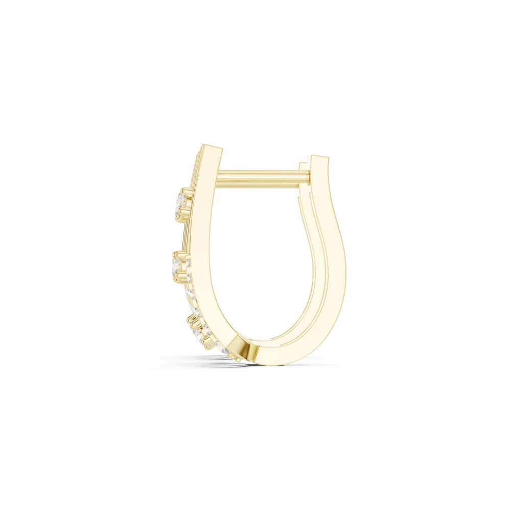 Symmetry Round Brilliant Architectural Pavé-Set Hoop Earrings - Image 4