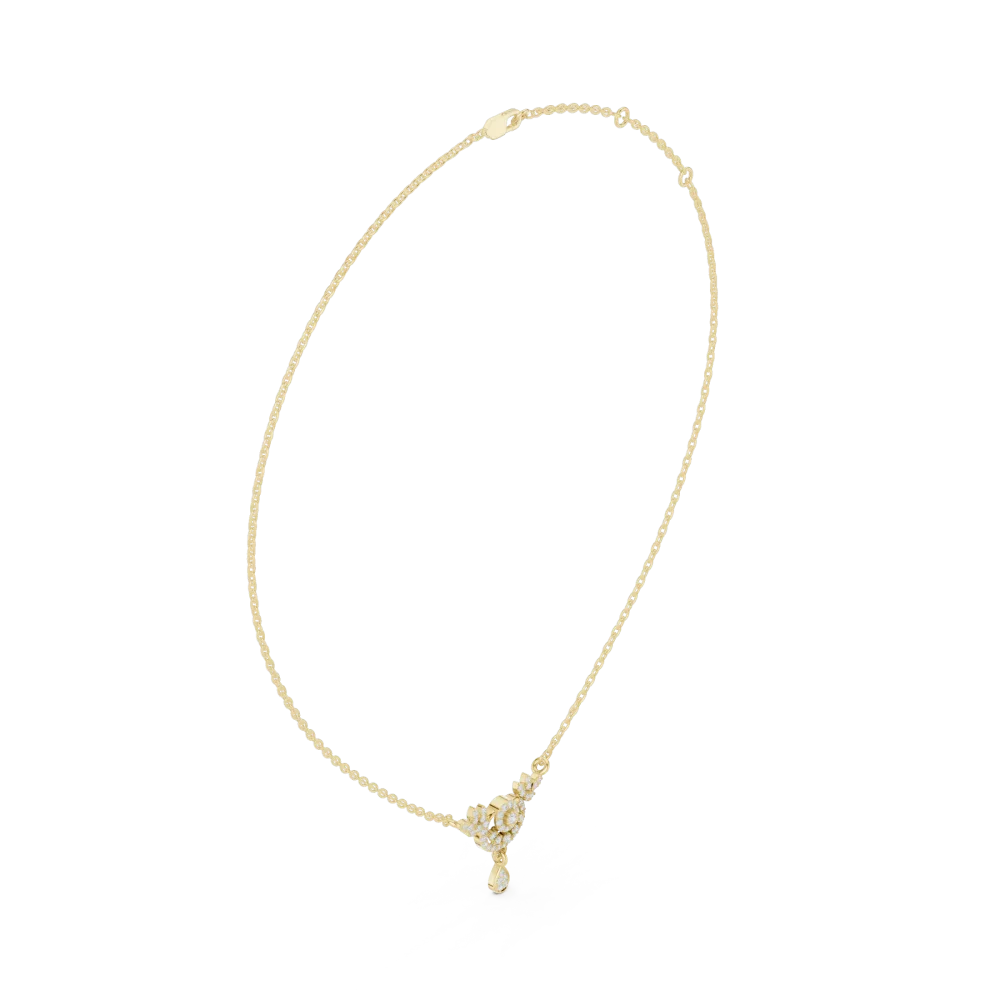 Luminary Round and Pear Pavé-Set Drop Pendant Necklace - Image 2