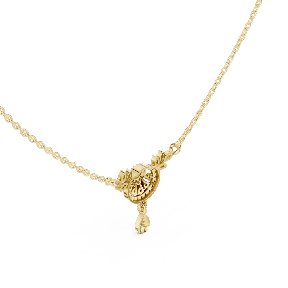 Luminary Round and Pear Pavé-Set Drop Pendant Necklace - Image 3