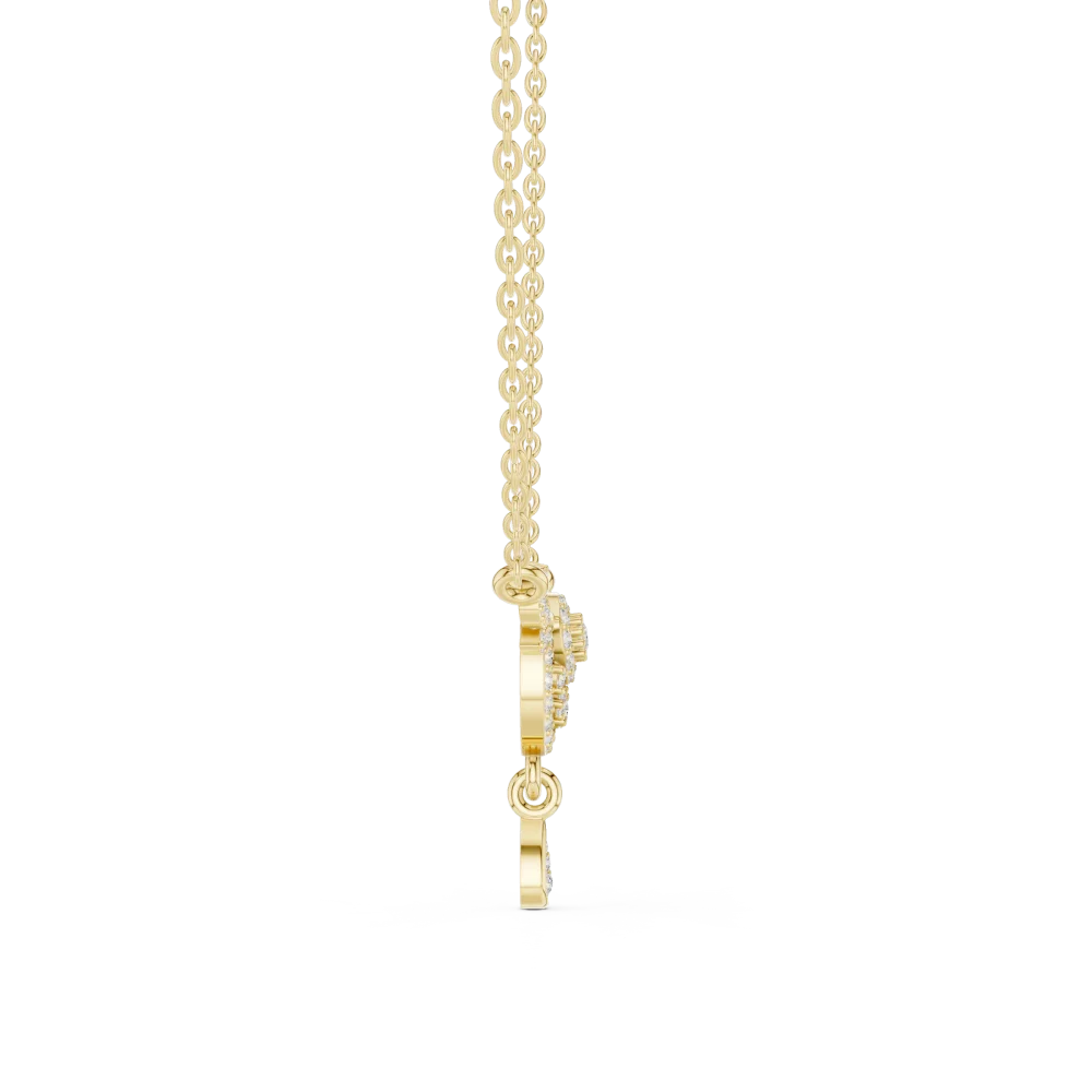 Luminary Round and Pear Pavé-Set Drop Pendant Necklace - Image 4