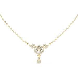 Luminary Round and Pear Pavé-Set Drop Pendant Necklace