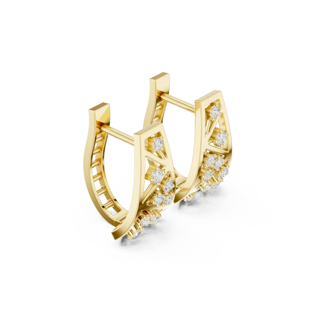 Discover the elegance of our Geometric Symmetry Diamond Hoops. Expertly crafted with radiant DIAMEUR diamonds, these modern classics shine. Shop now.