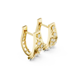 Geometric Symmetry Round Cut Diamond Architectural Hoops
