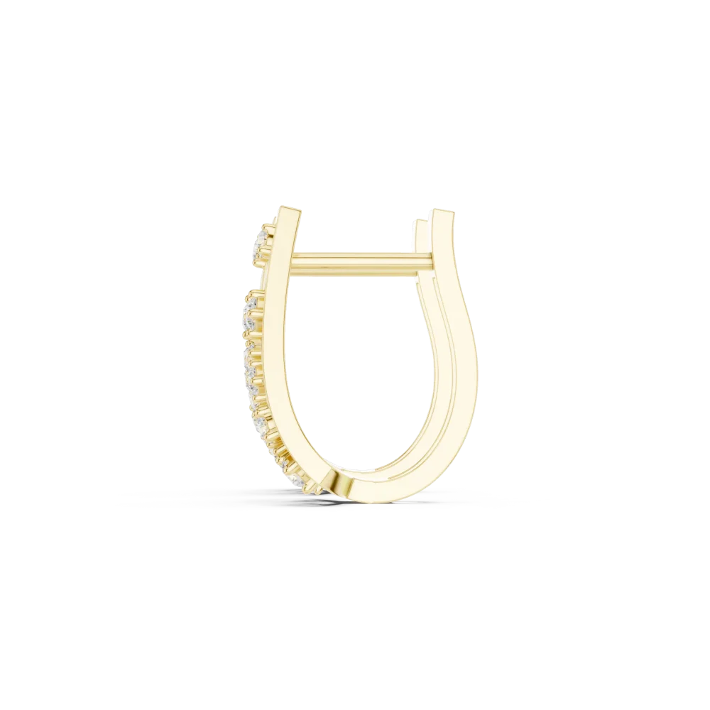 Geometric Symmetry Round Cut Diamond Architectural Hoops - Image 4