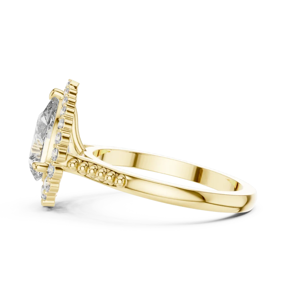 Ethereal Pear Luminary Halo Solitaire Ring - Image 4