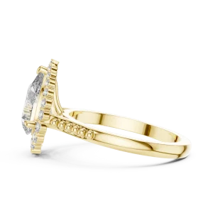 Ethereal Pear Luminary Halo Solitaire Ring - Image 4