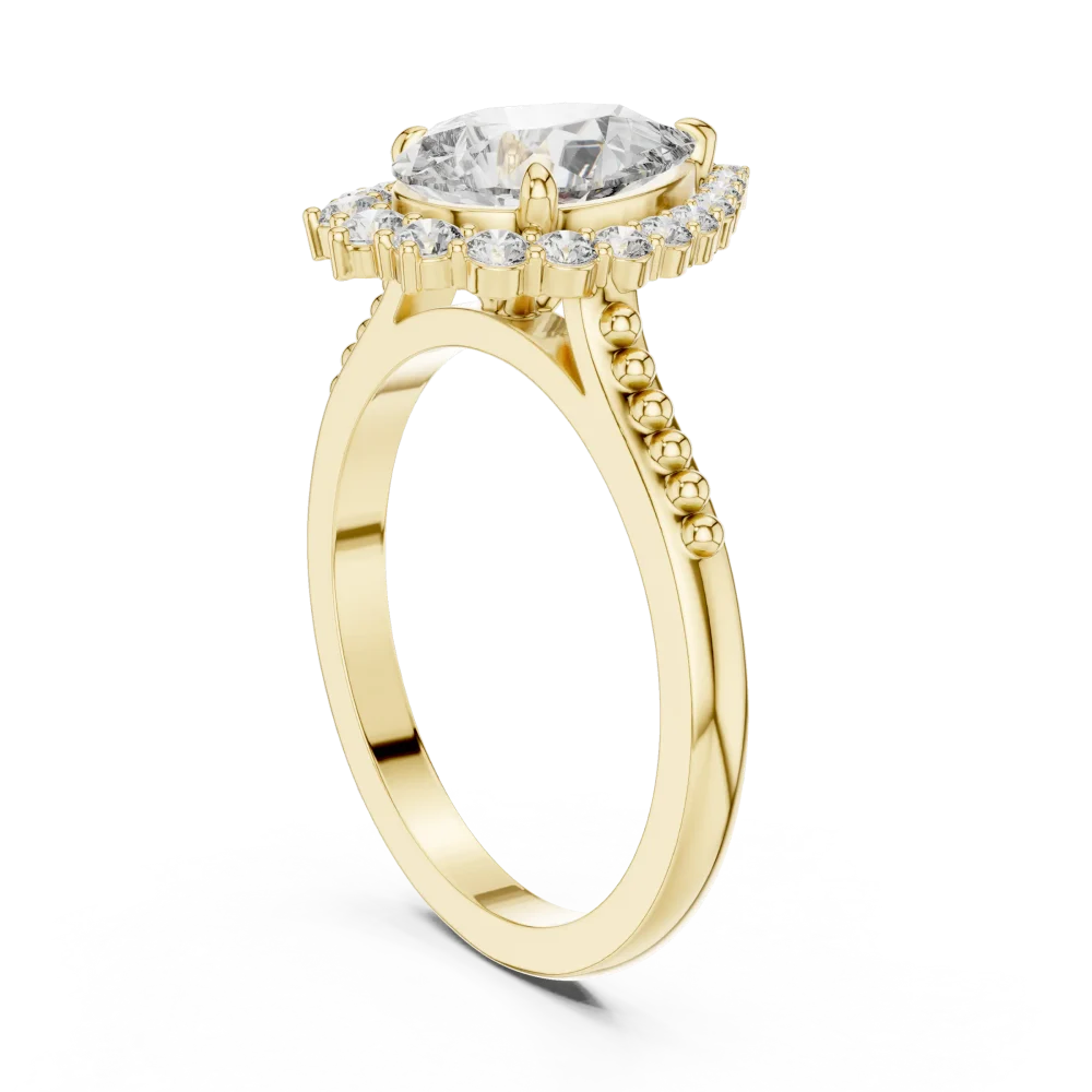 Ethereal Pear Luminary Halo Solitaire Ring - Image 3