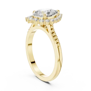 Ethereal Pear Luminary Halo Solitaire Ring - Image 3