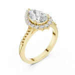 Ethereal Pear Luminary Halo Solitaire Ring