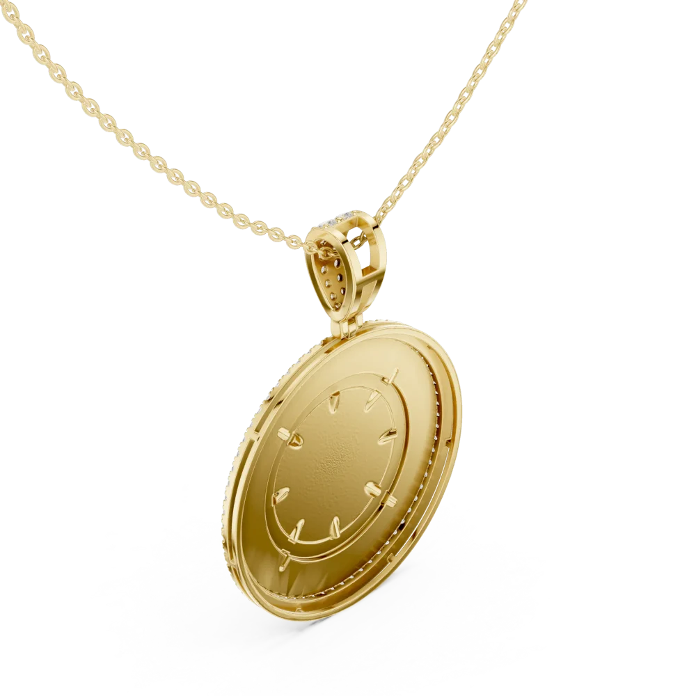 Luminary Round Pavé-Set Compass Silhouette Pendant - Image 3