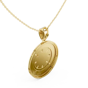 Luminary Round Pavé-Set Compass Silhouette Pendant - Image 3