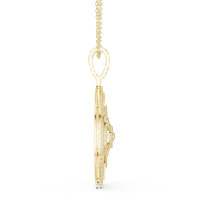 Luminary Round Pavé-Set Compass Silhouette Pendant - Image 4
