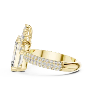 Luminary Emerald Cut Marquise Cluster Statement Ring - Image 4
