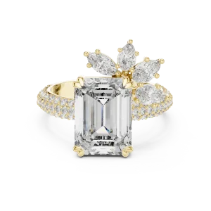 Luminary Emerald Cut Marquise Cluster Statement Ring - Image 2