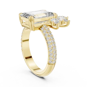 Luminary Emerald Cut Marquise Cluster Statement Ring - Image 3