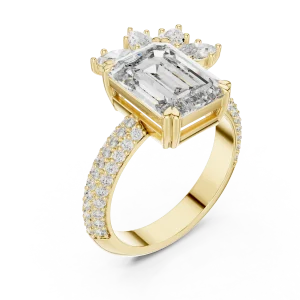 Luminary Emerald Cut Marquise Cluster Statement Ring