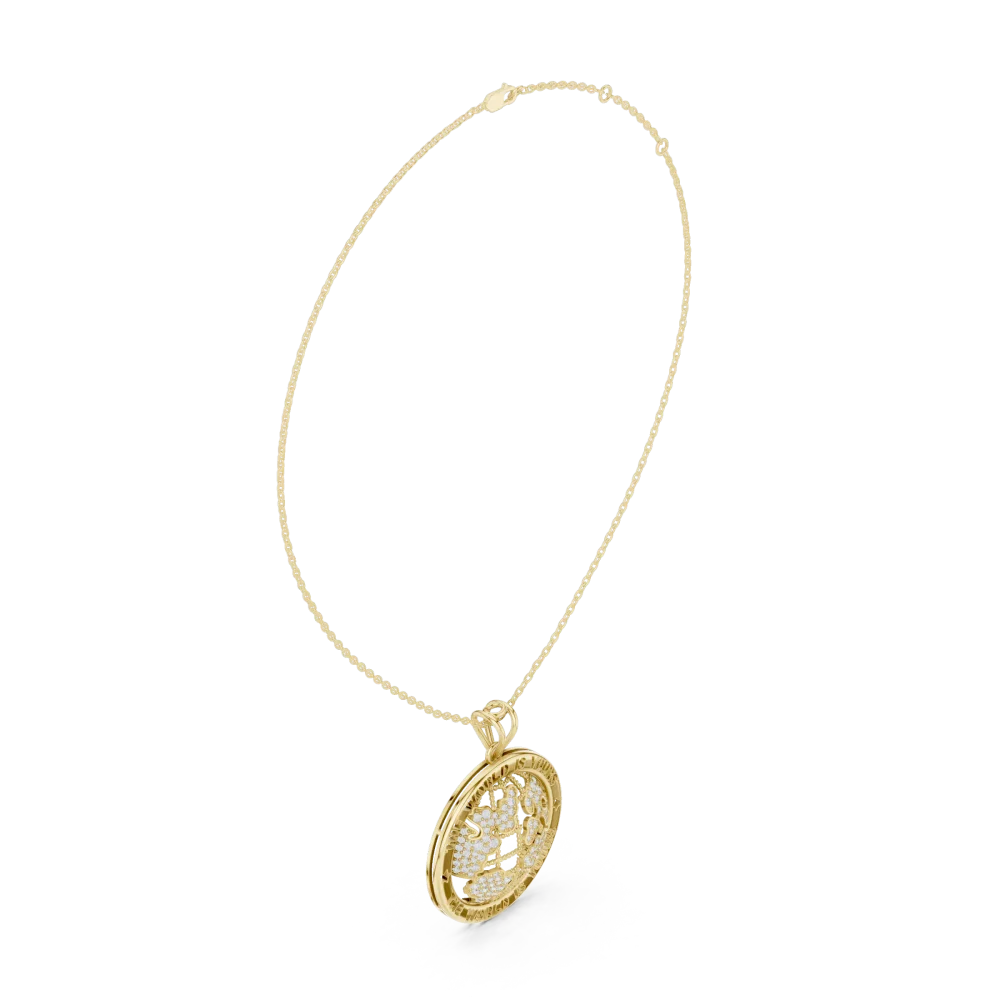 Luminary Round Pavé-Set Globe Statement Pendant - Image 2