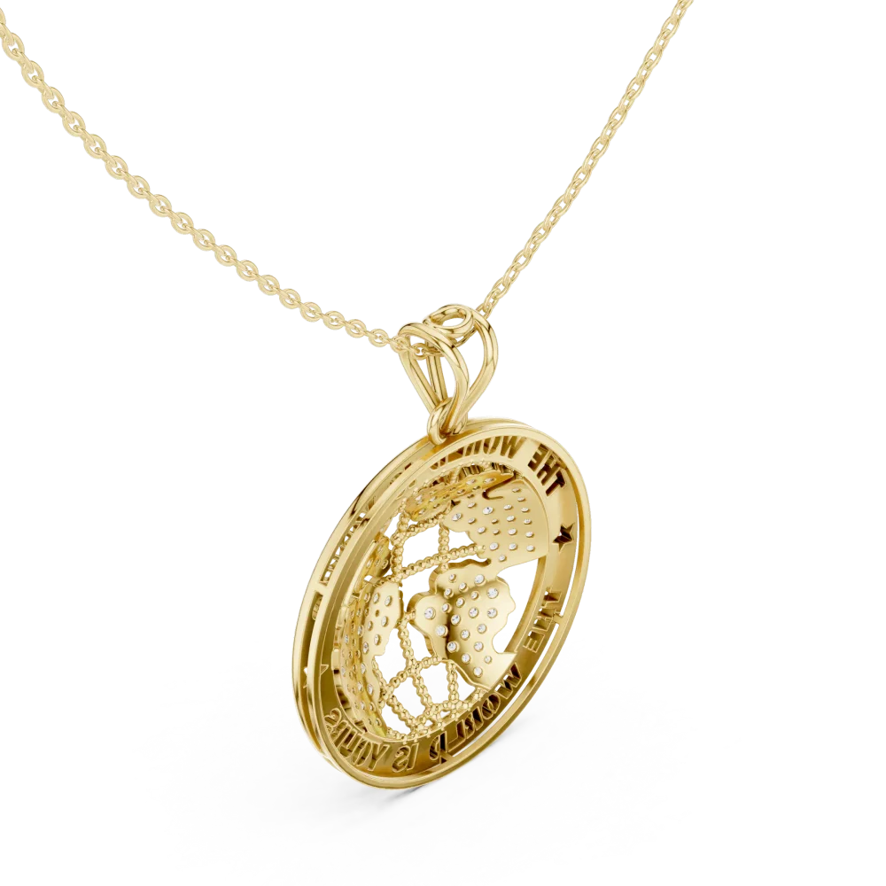 Luminary Round Pavé-Set Globe Statement Pendant - Image 3