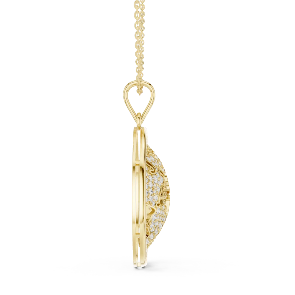 Luminary Round Pavé-Set Globe Statement Pendant - Image 4