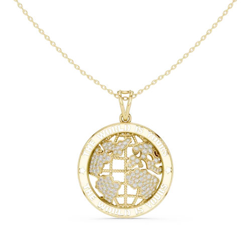 Luminary Round Pavé-Set Globe Statement Pendant