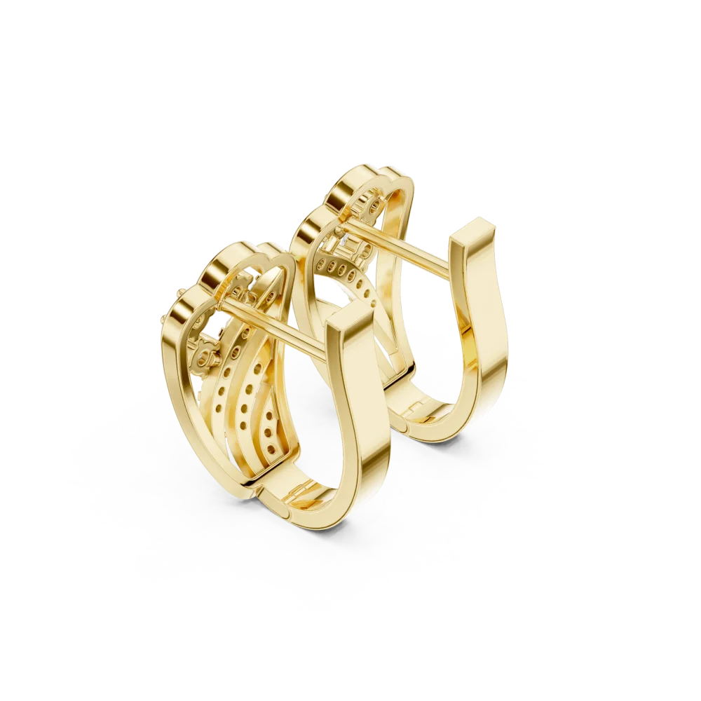 Ethereal Symmetry Pavé-Set Round Brilliant Diamond Stud Earrings - Image 3