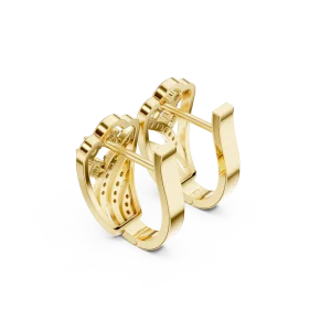 Ethereal Symmetry Pavé-Set Round Brilliant Diamond Stud Earrings - Image 3