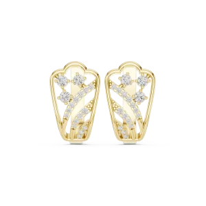 Ethereal Symmetry Pavé-Set Round Brilliant Diamond Stud Earrings - Image 2