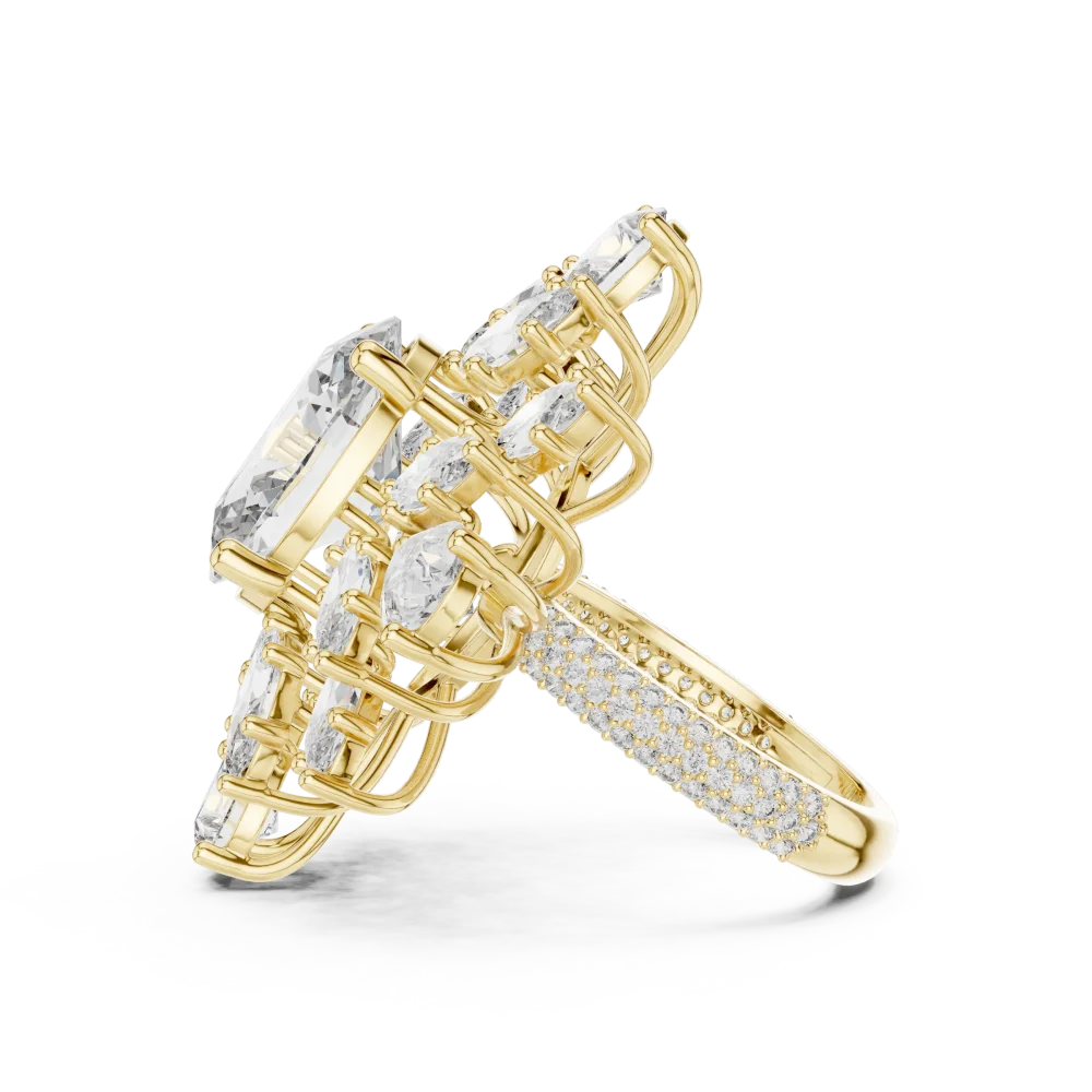Ethereal Oval Luminary Marquise and Pear Statement Ring - Image 4