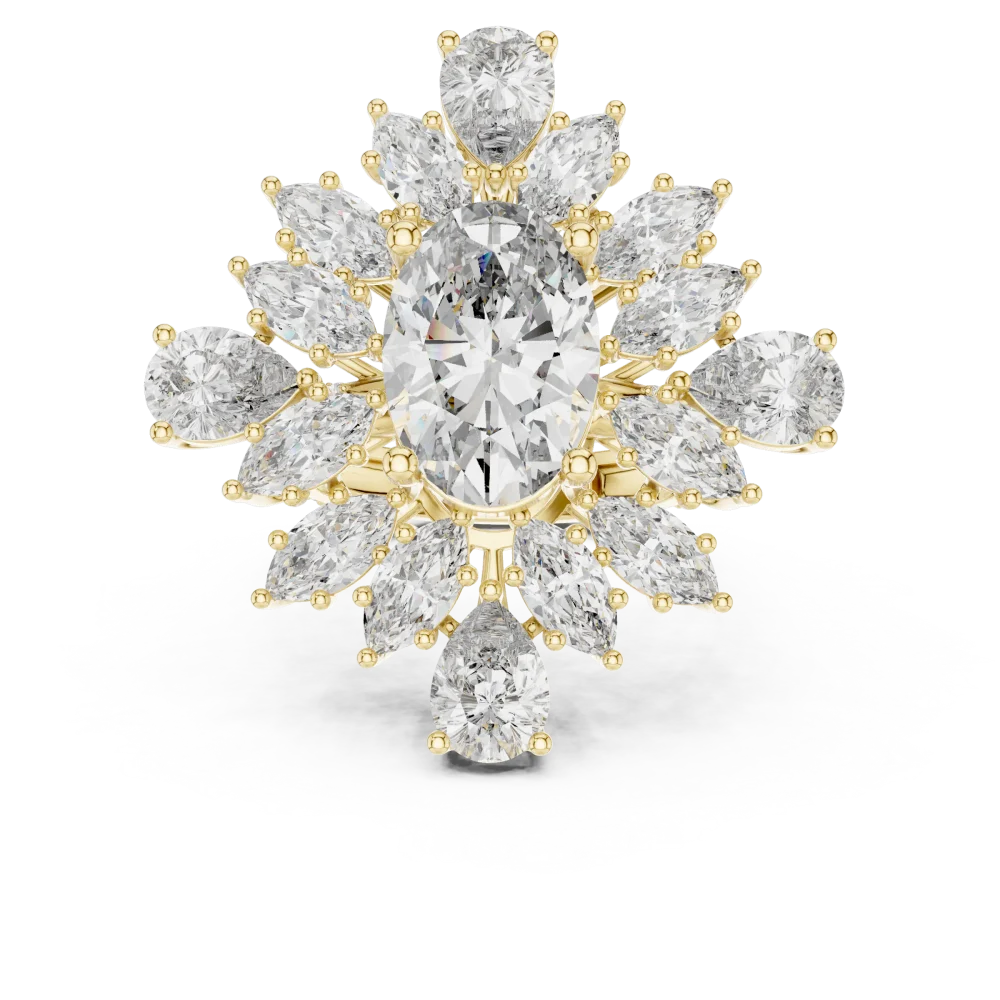 Ethereal Oval Luminary Marquise and Pear Statement Ring - Image 2