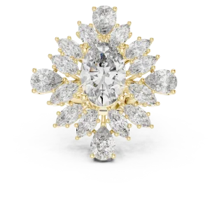Ethereal Oval Luminary Marquise and Pear Statement Ring - Image 2