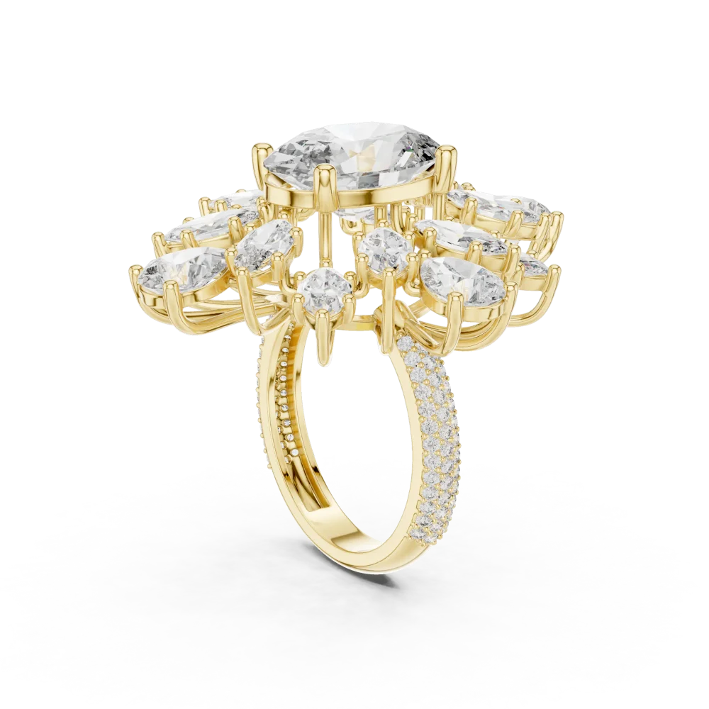 Ethereal Oval Luminary Marquise and Pear Statement Ring - Image 3