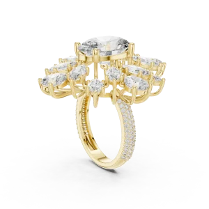 Ethereal Oval Luminary Marquise and Pear Statement Ring - Image 3