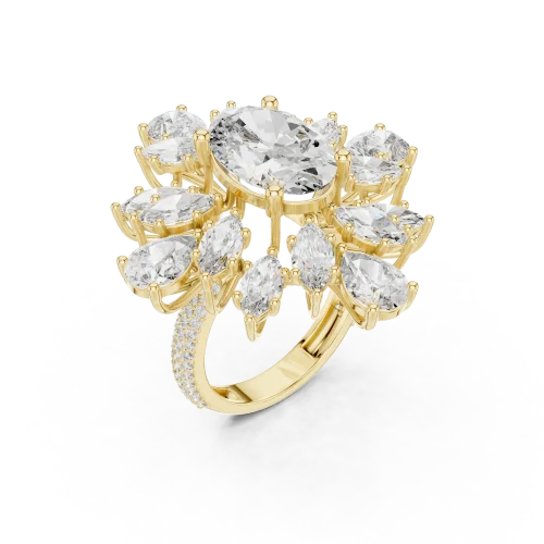 Ethereal Oval Luminary Marquise and Pear Statement Ring