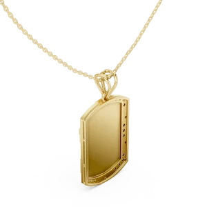 Geometric Pavé-Set Round Brilliant Cross Dog Tag Pendant - Image 3