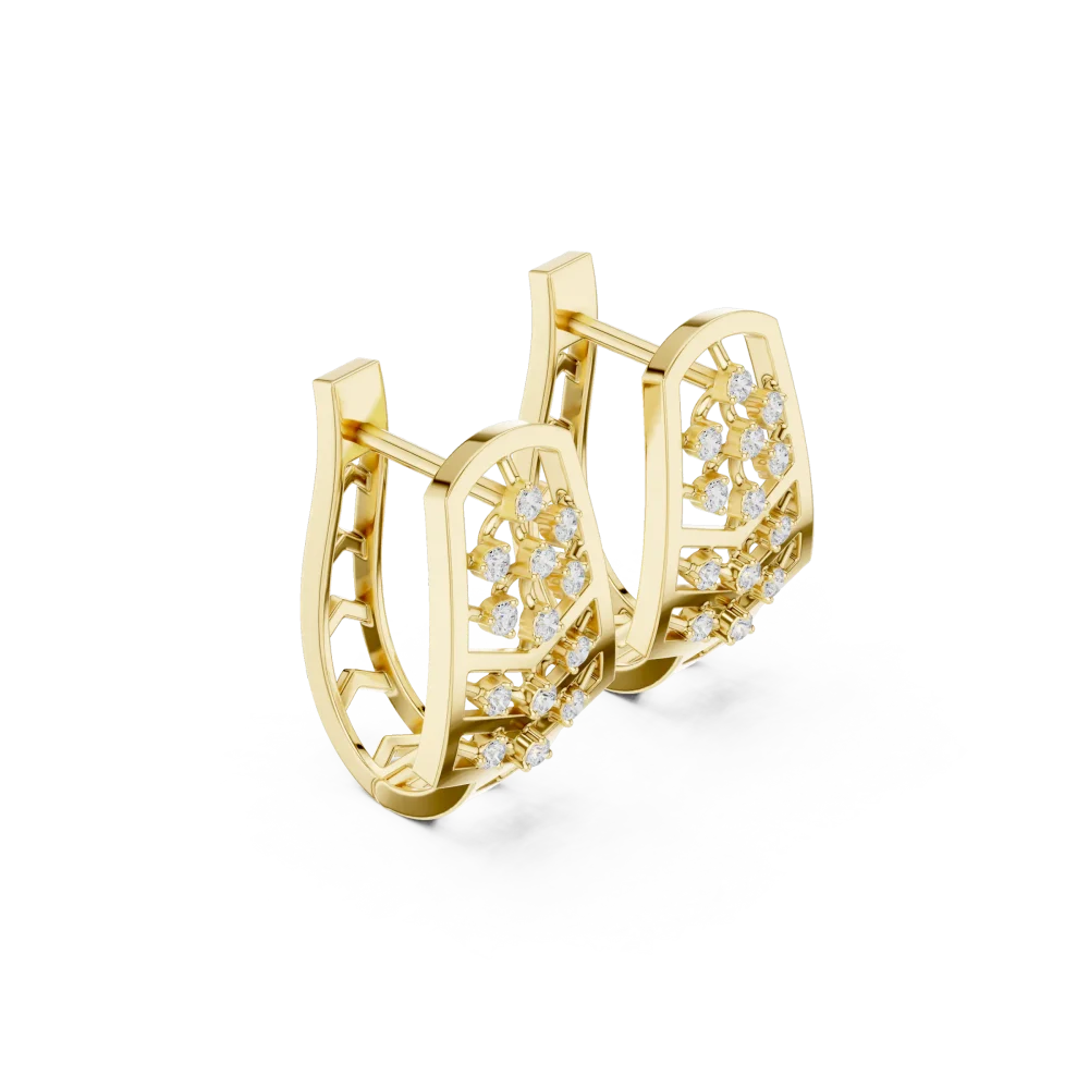 Discover the Luminary Chevron Stud Earrings, featuring brilliant DIAMEUR lab-grown diamonds in an architectural frame. Shop sustainable luxury today.