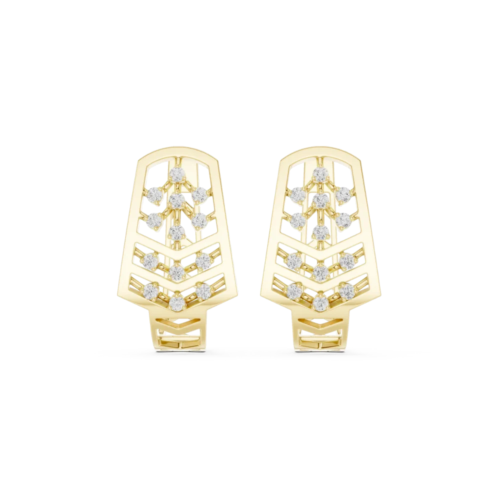 Luminary Geometric Chevron Pavé-Set Stud Earrings - Image 2