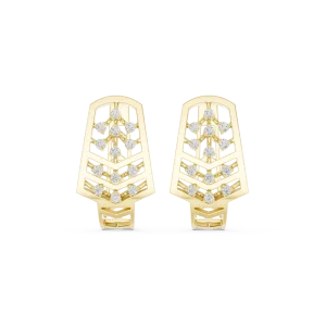 Luminary Geometric Chevron Pavé-Set Stud Earrings - Image 2