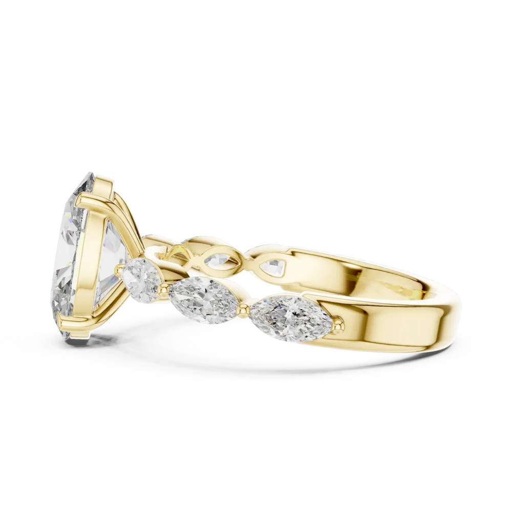 Ethereal Oval and Marquise Side-Stone Solitaire Ring - Image 4