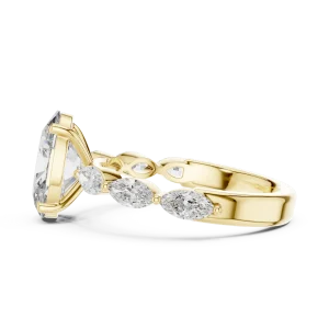 Ethereal Oval and Marquise Side-Stone Solitaire Ring - Image 4