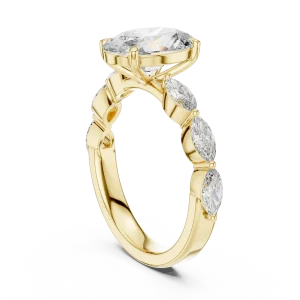Ethereal Oval and Marquise Side-Stone Solitaire Ring - Image 3
