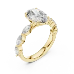 Ethereal Oval and Marquise Side-Stone Solitaire Ring