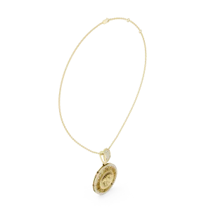 Luminary Round Pavé-Set Geometric Medallion Pendant - Image 2
