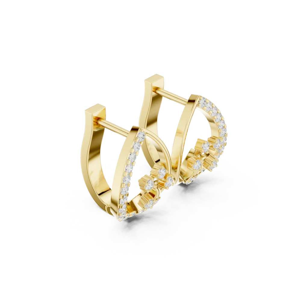Discover the elegance of our pavé-set round DIAMEUR lab-grown diamond stud earrings. A modern-classic design crafted for radiant, everyday luxury.