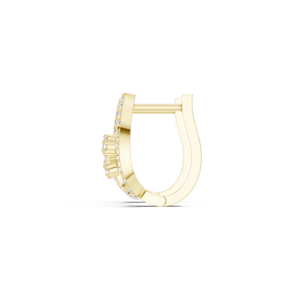 Luminary Round Pavé-Set Architectural Silhouette Stud Earrings - Image 4