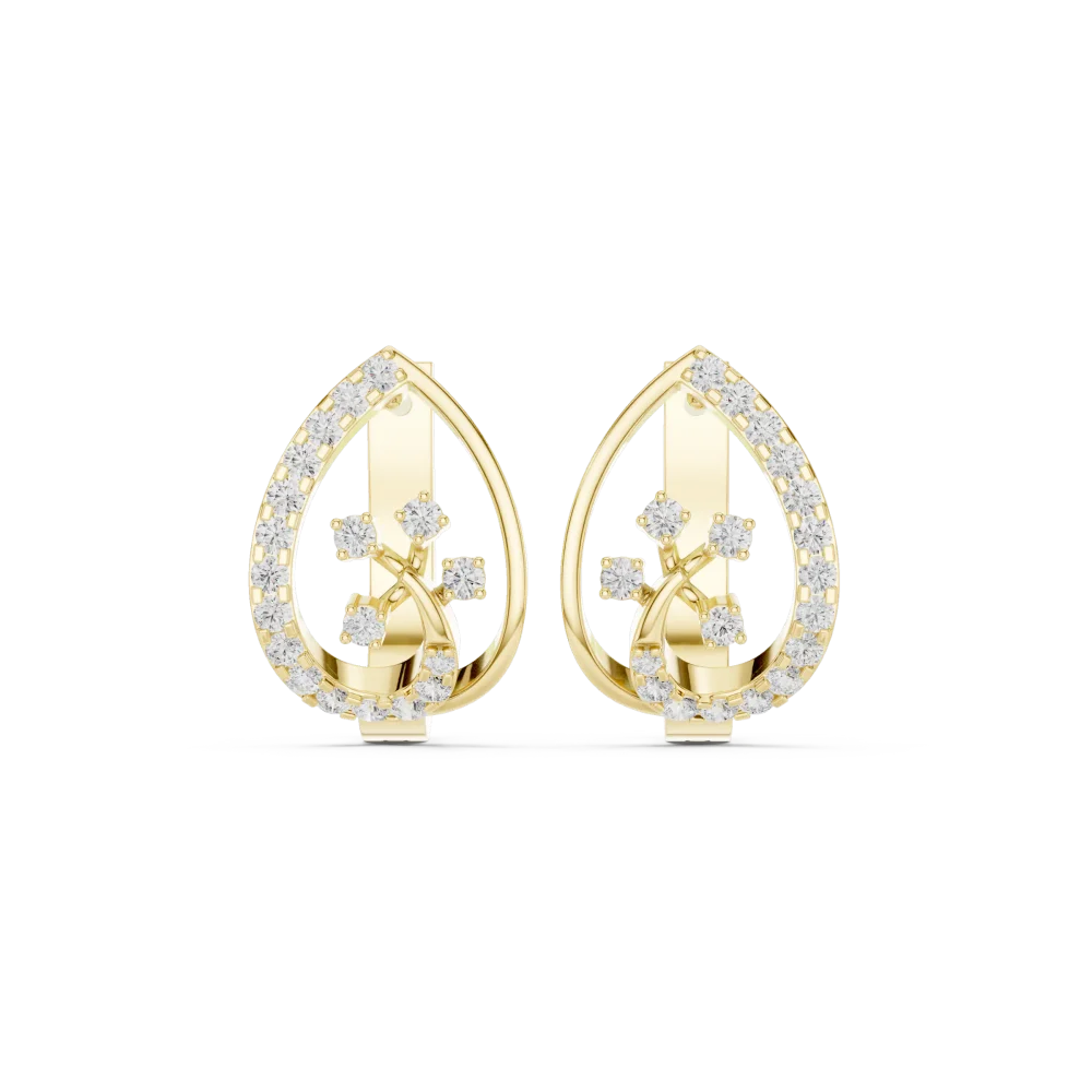 Luminary Round Pavé-Set Architectural Silhouette Stud Earrings - Image 2