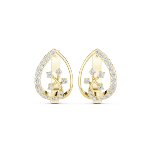 Luminary Round Pavé-Set Architectural Silhouette Stud Earrings - Image 2
