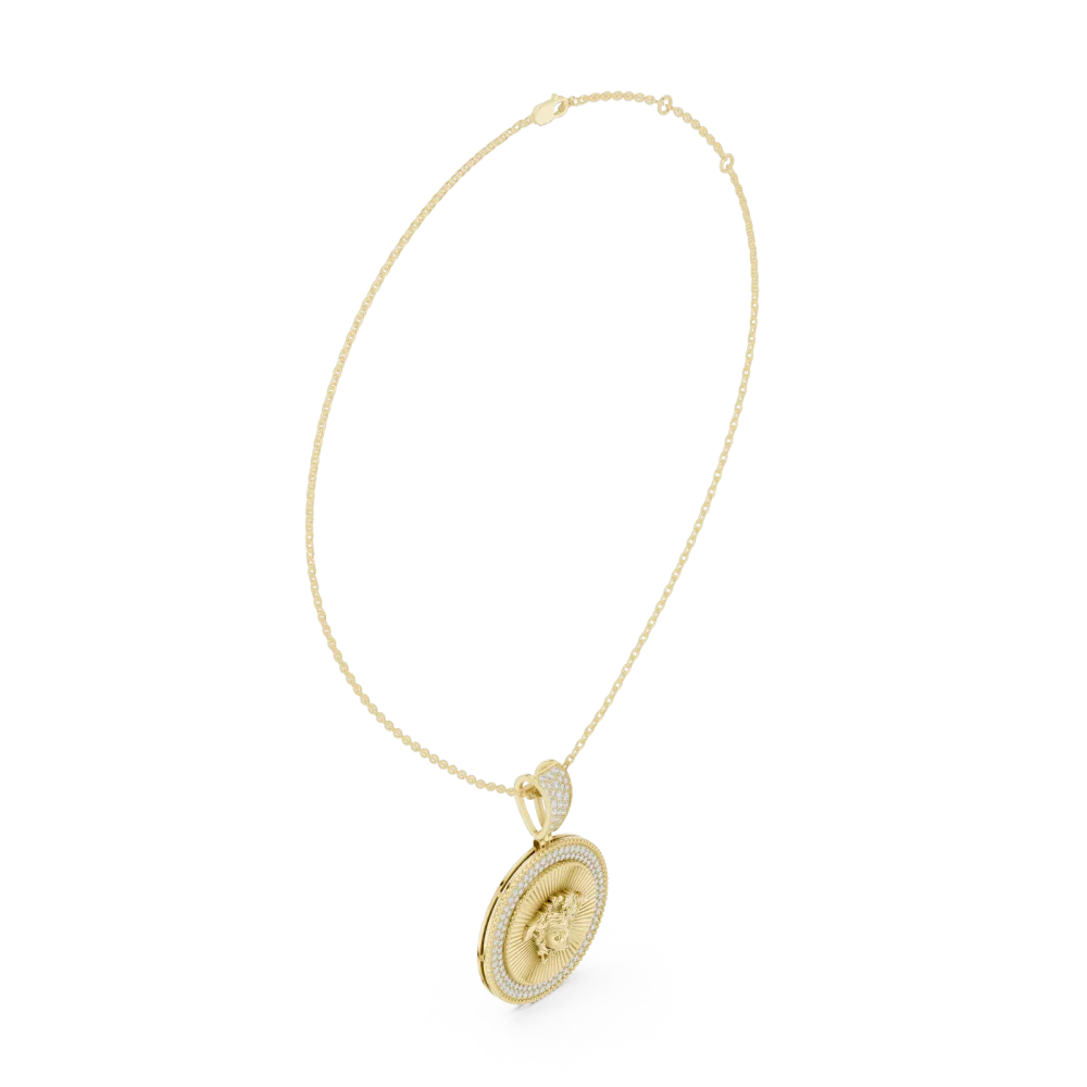 Luminary Radiant Medallion Pavé-Set Diamond Pendant - Image 2