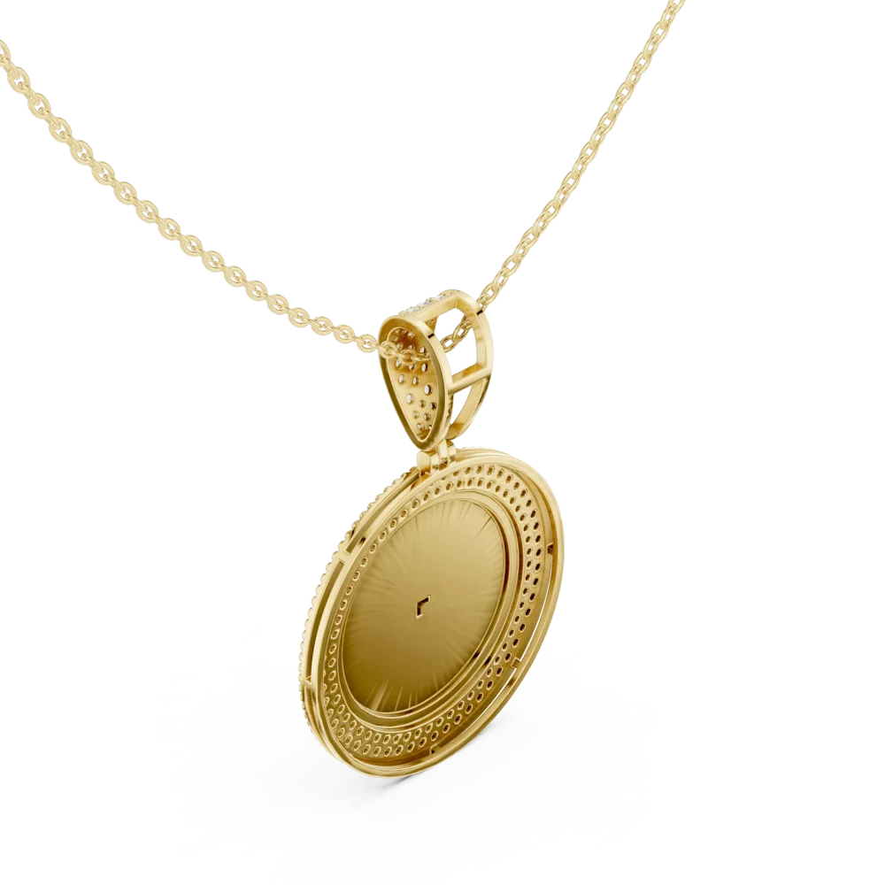 Luminary Radiant Medallion Pavé-Set Diamond Pendant - Image 3